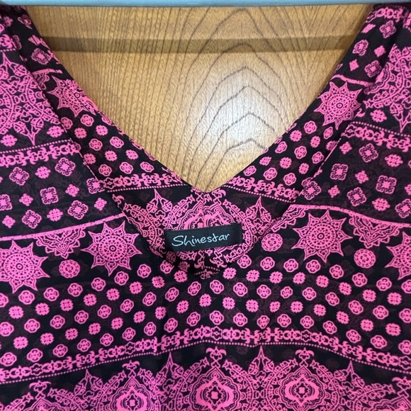 Shinestar Pink and Black Patterned Tank Top - Picture 3 of 8